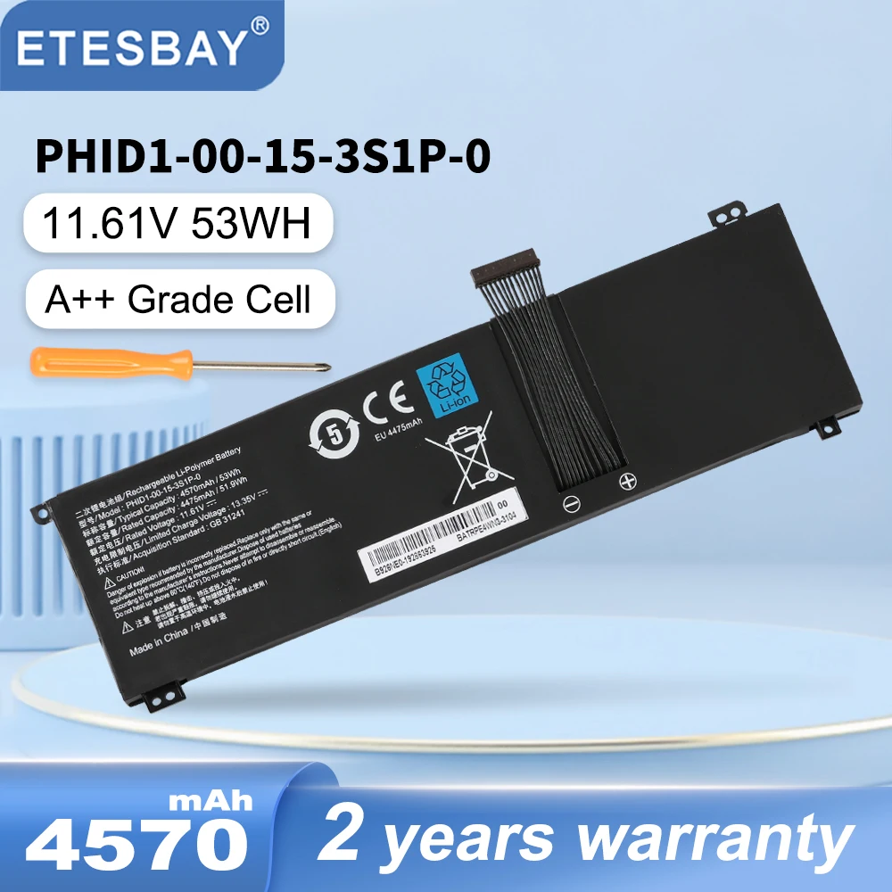 

ETESBAY PHID1-00-15-3S1P-0 53WH Laptop Battery For MECHREVO F1 For Schenker Vision 14 for Adata XPG Xenia 14 Series