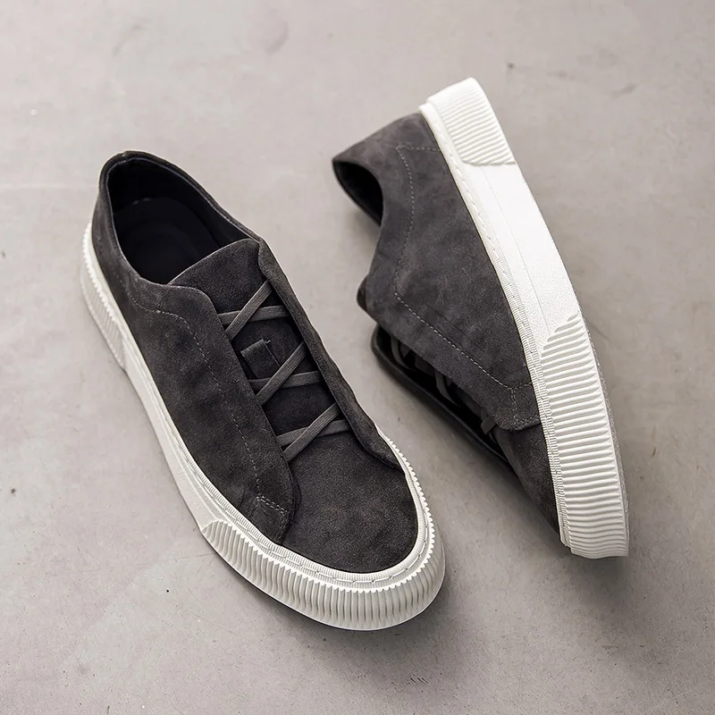 New Trendy Brand Men's Shoes Breathable Low Top One Step Step Fit Footboard Shoes Men's Suede Casual Shoes Trend