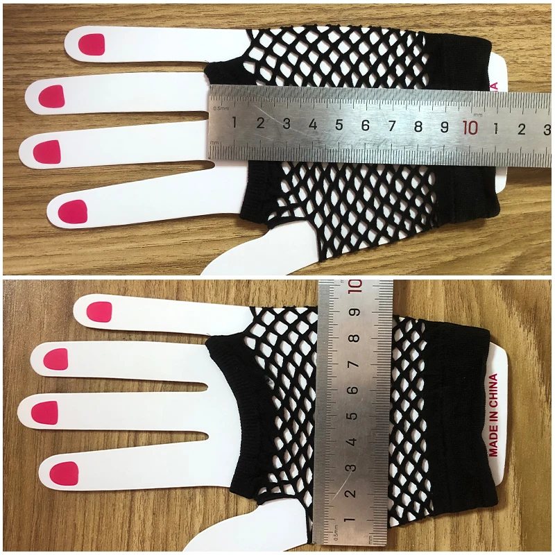 2 Pair/set Black Ladies Sexy Gloves Mesh Net Fishnet Gloves Hollow Fingerless Gloves Night Club Lolita Costume Punk Mittens