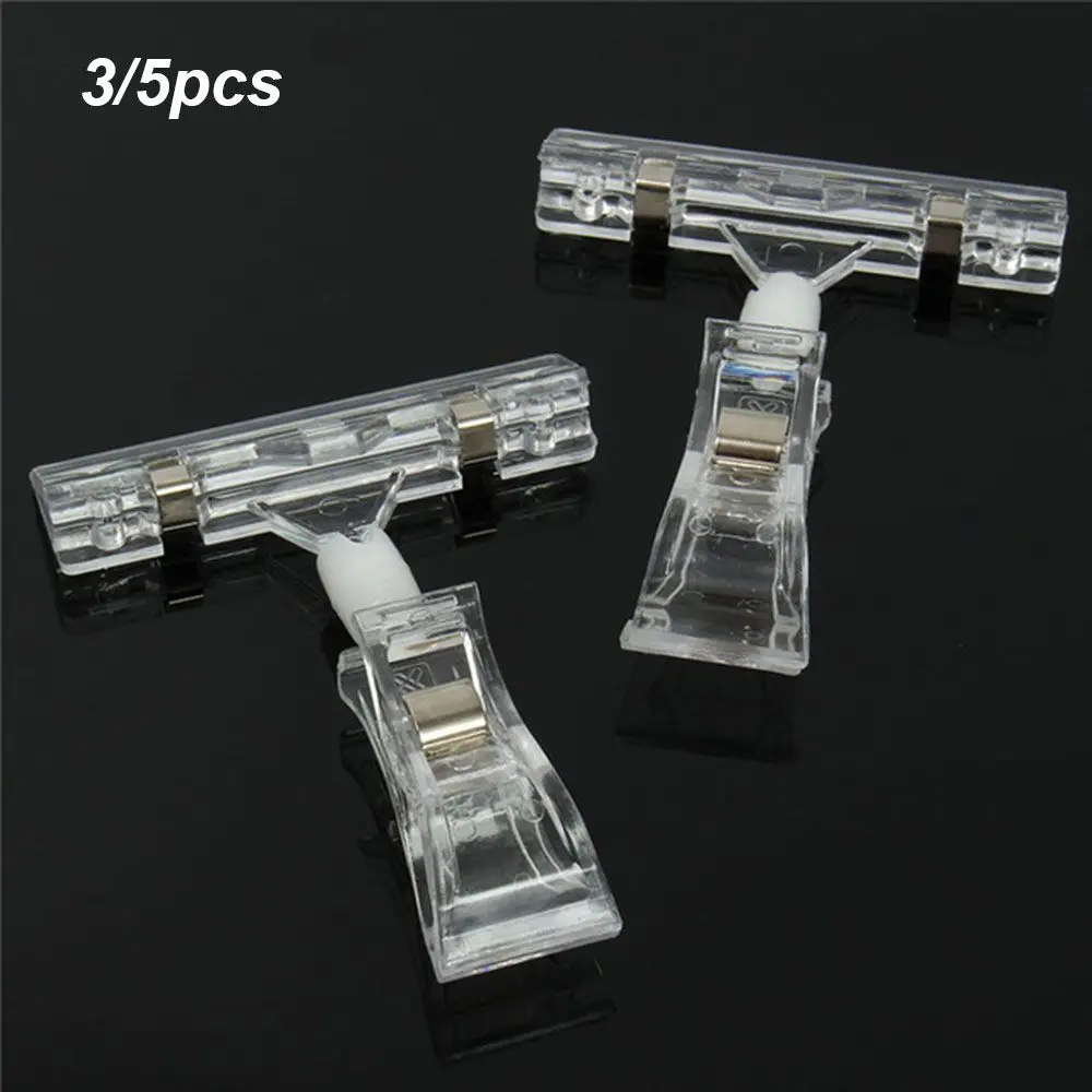 Clear POP Advertising Clips 3/5pcs Plastic Sign Display Price Label Tag Clip Holders In Supermarket Retails