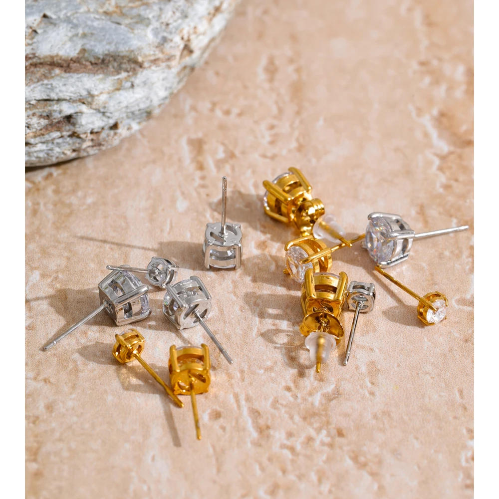 Yhpup Round Stud Earrings