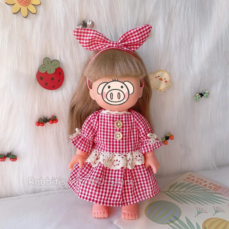 Doll Clothes Fit 25cm Baby Doll Accessories 1/6 BJD New Born Outfits Cute Dress Headwear Suit Girls Gifts