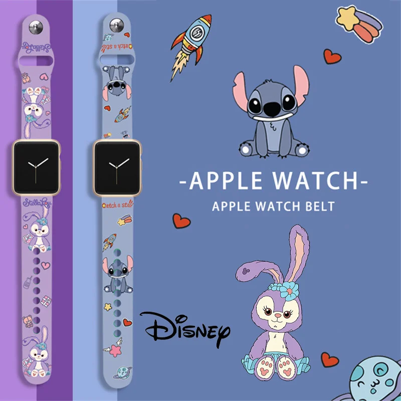 Силиконовый ремешок Disney Stitch Stellalou для Apple watch браслет iWatch apple 7 6 5 3 44 мм 45 42 40 38 41 |
