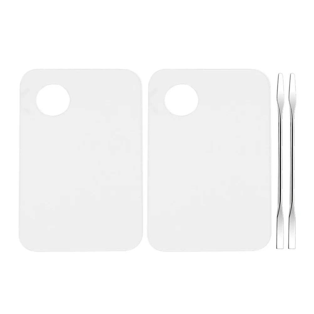 

2 Sets Makeup Palette Mixing Pallet Tool Paint Tools Pigment Plate Nail Color Palettes Manicure Accessories