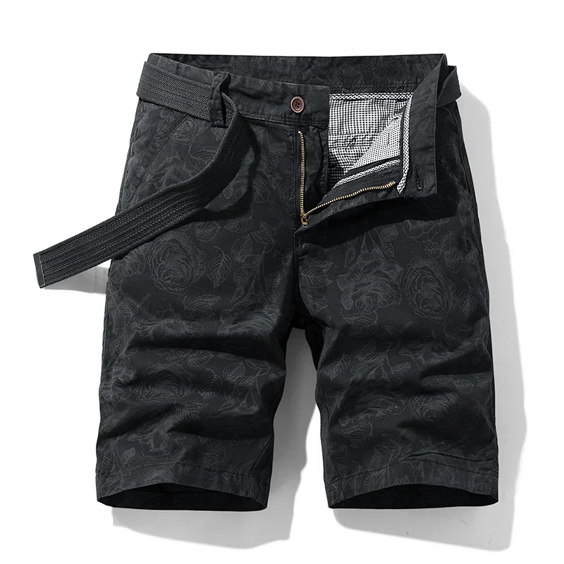 2023 New Spring Men Cotton Print Men's Shorts Clothing Summer Casual Breeches Bermuda Fashion Jeans For Beach Pants Men Short