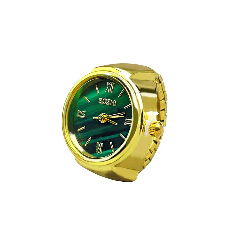 Mini Green Quartz Finger Watch Ring for Women Men Couple Rings