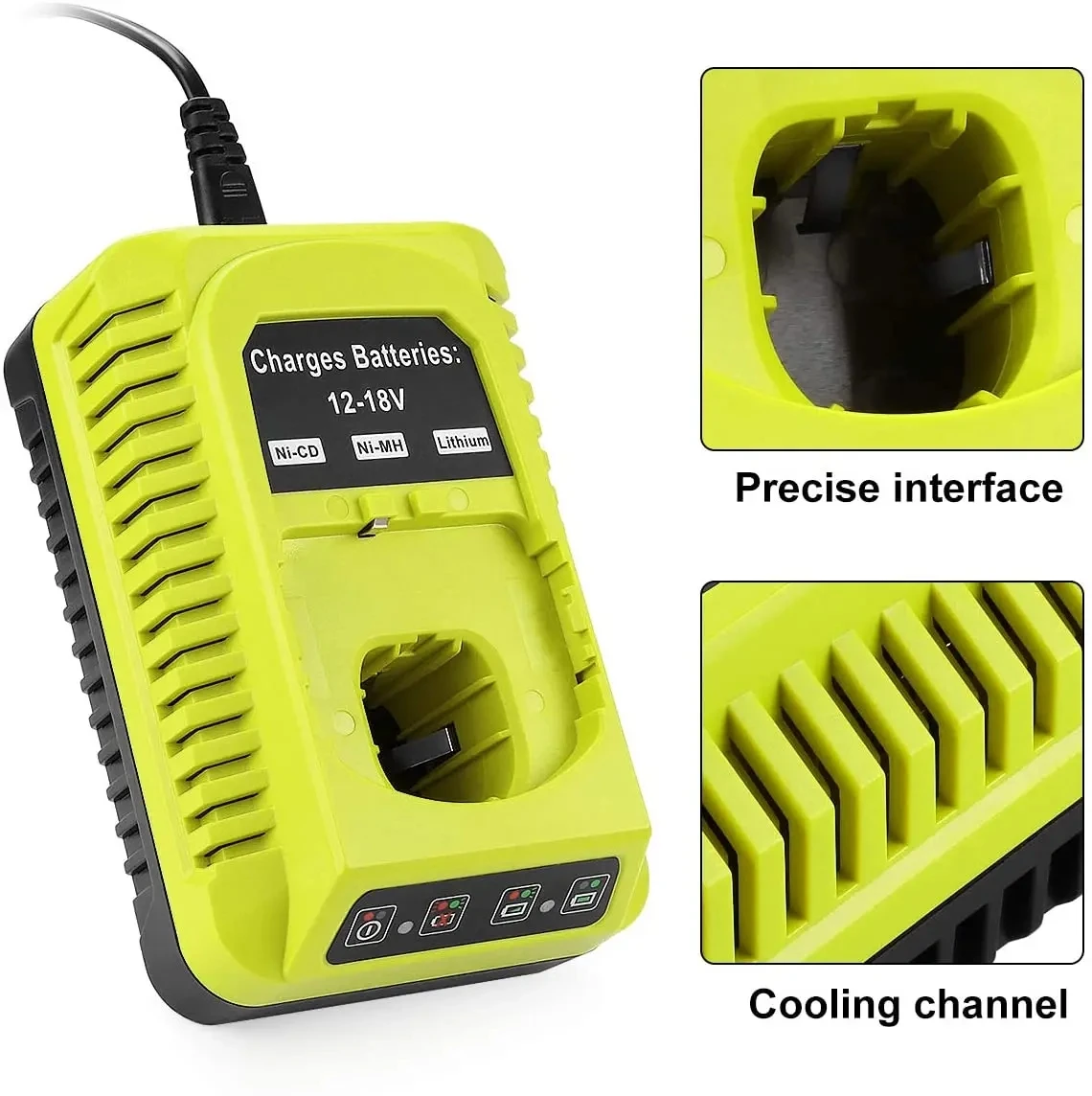 

P117 12V-18V MAX Charger Replacement for Ryobi Battery Charger Compatible for Ryobi ONE Lithium NiCad NiMh Battery P100 P102