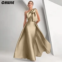 Silk Satin Mother of The Bride Dresses For Wedding One Shoulder Bow Customized Wedding Guest Dress Long Formal Evening Gowns 1