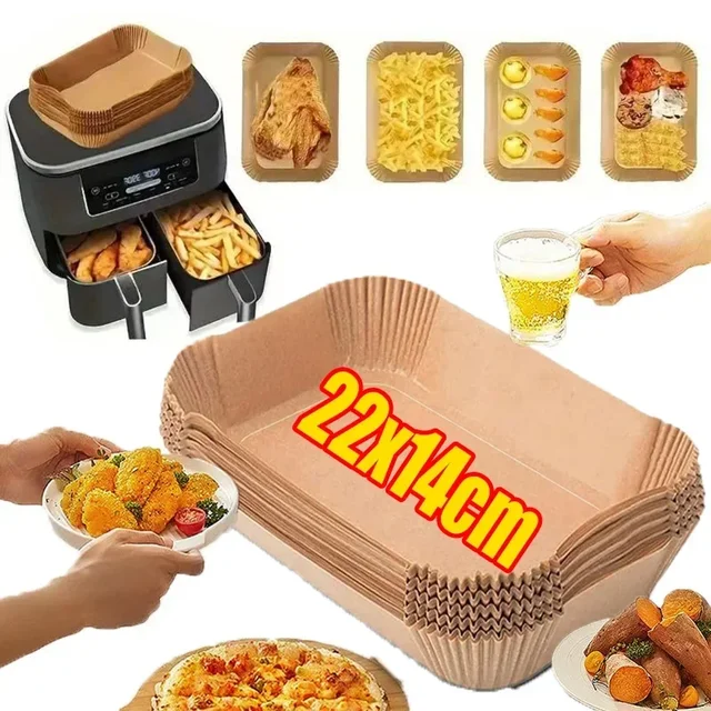 Disposable Air Fryer Paper Non-Stick Kitchen Baking Airfryer Mat Oilproof Micro-wave Barbecue Pad Baking Paper Liner Accessories 1