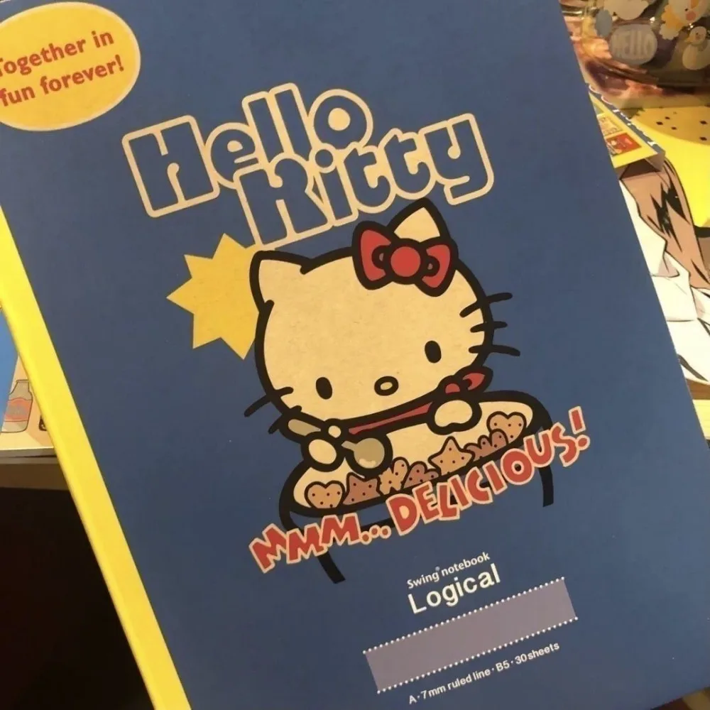 5pcs Cute Cartoon Hello Kitty Retro Notebook Kawaii B5 Student Stationery Diary Notebook School Stationery Supplies