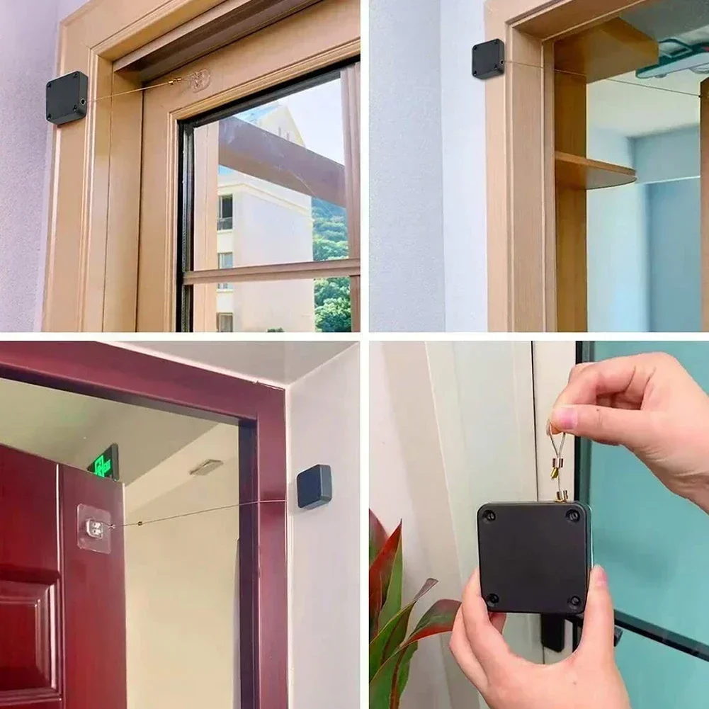 Automatic Sensor Door Closer Punch-Adjustable Door Stopper Automatically Close Bracket Closer Home Improvement