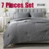Bubble yarn material 300gsm comforter 7 piece set contains 1 comforter 4 pillowcases 1 sheet 1 sham 1