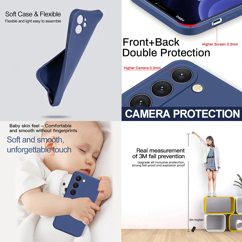 Plus Case Liquid Silicone Phone Case For Samsung Galaxy S23 S 23 S22 Ultra S24 FE S25 + Plus Soft Cover