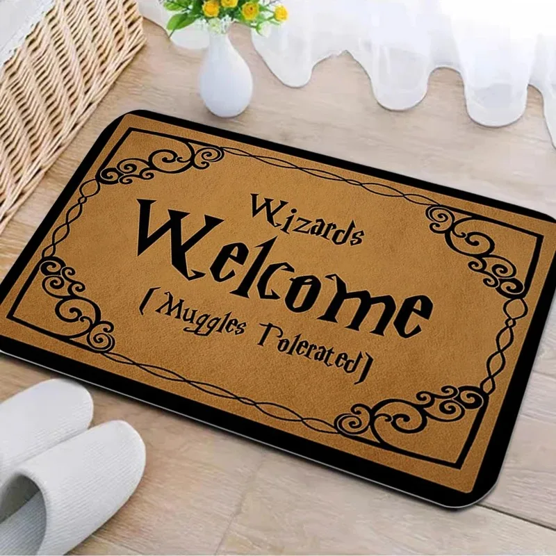 Description Picture 5 of itemWelcome Door Mat Bathroom Rug Bath Area Non-slip Graphic Wizards Muggle Tolerated Corridor Decor Carpet Kitchen Entrance Doormat