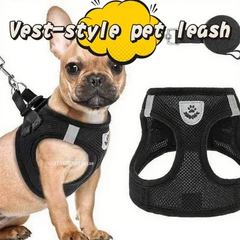 Cat Harness Vest Walking Lead Leash for Puppy Dogs Collar Polyester Adjustable Mesh Dog Harness for Small Medium Pet Accessories 1