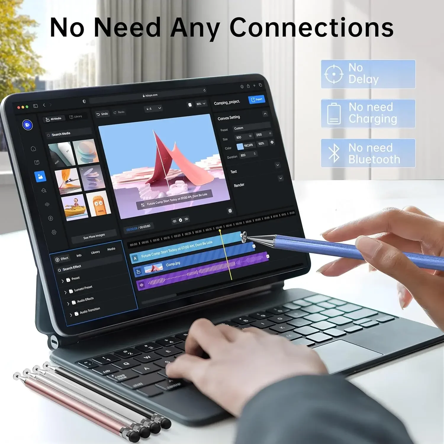 2 in 1 Universal Stylus Pen For Tablet Mobile Android IOS Phone iPad Accessories Drawing Tablet Pens Capacitive Screen Touch Pen