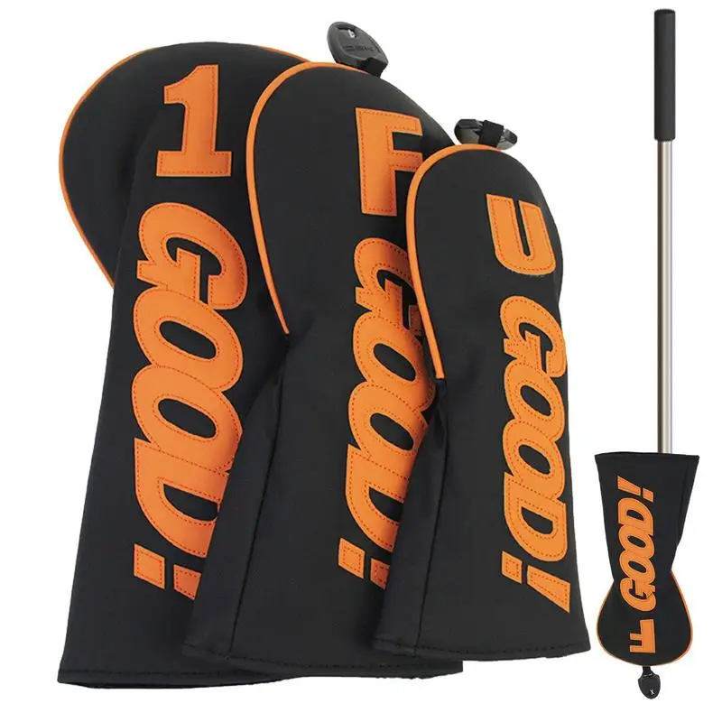 

Golf Head Protector Waterproof PU Leather Golf Iron Headcover Set With GOOD Words Sticker Golf Accessories Golf Iron Covers Set
