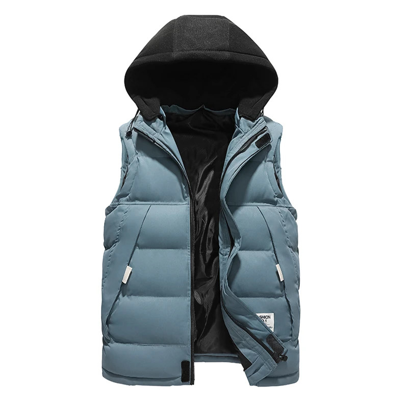 

Winter Men's Vest Jacket Waterproof Warm Sleeveless Men Jacket Hooded Casual Stylish Waistcoat Brand High Quality Thicken Vests