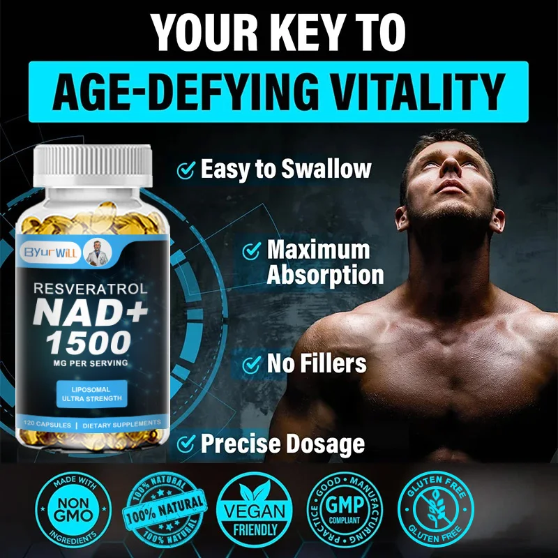 Extra Strength NAD Supplement 1500 mg &ndash;Liposomal NAD+ for Women & Men Resveratrol -Energy, Anti-Aging, Cell Regeneration