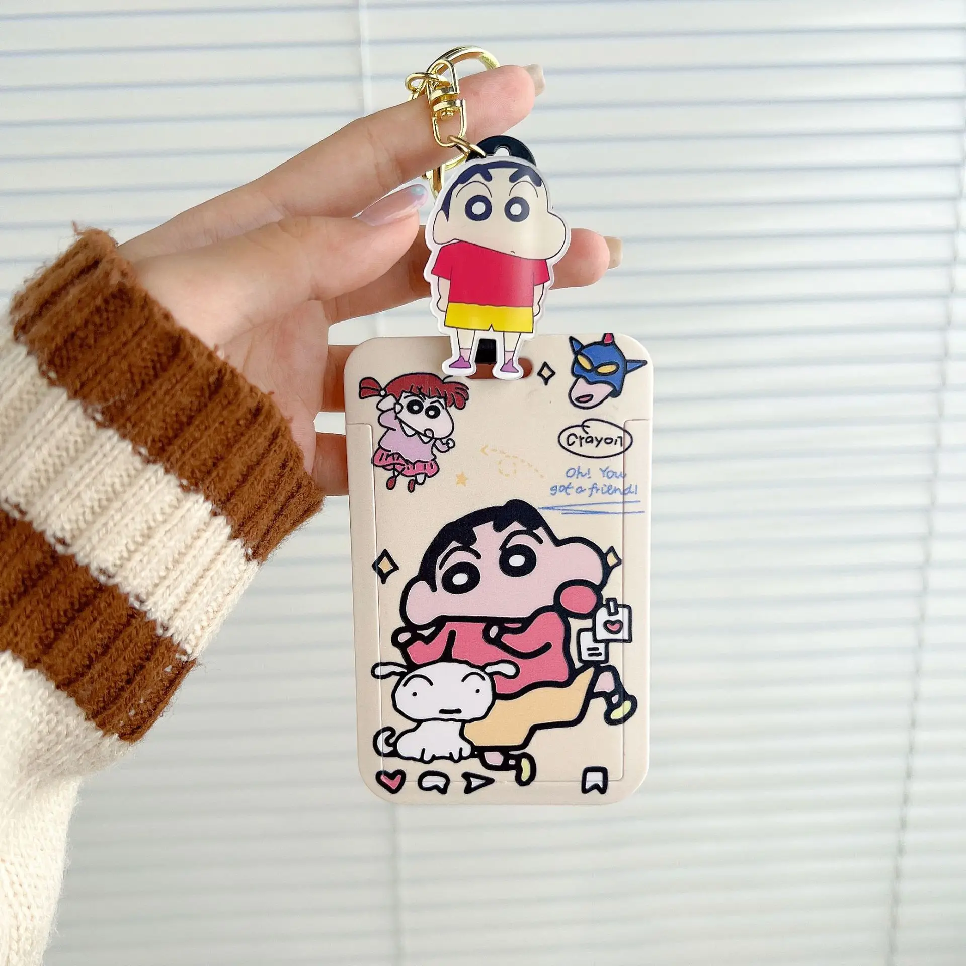 Kawaii Crayon Shin-chan Keychain and Card Holder Accessory