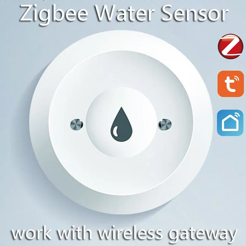 Tuya Zigbee 2mqtt Water Immersion Sensor Smart Life Leakage Sensor Water Linkage Alarm App Remote Monitoring Water Leak Detector