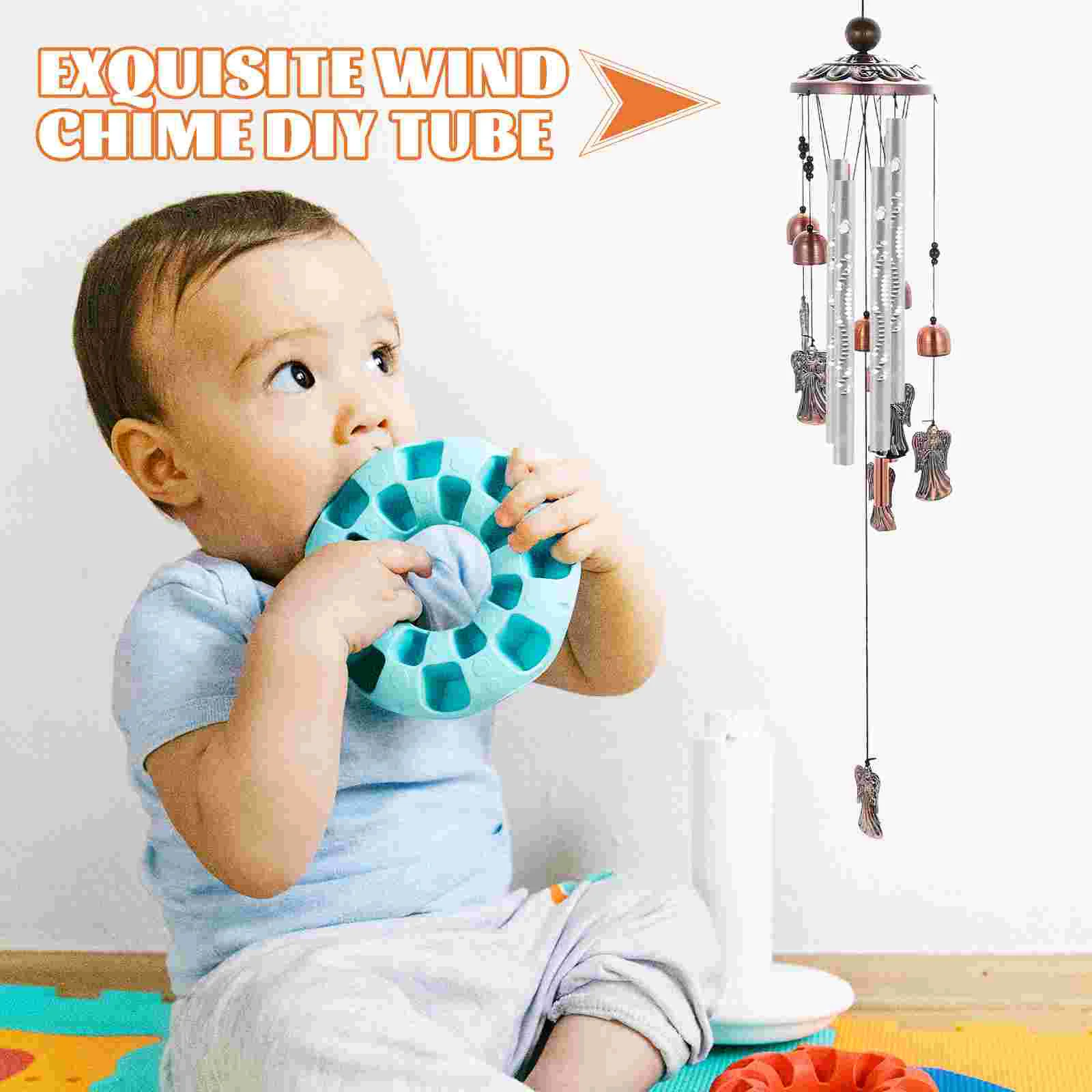 50 Pcs Wind Chimes Music Aluminum Hanging Solar Light Small outside Toys Outdoor for Kids Sturdy Tube Accessories Child 3