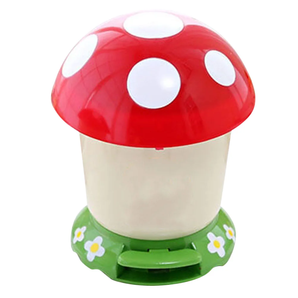 

Mushroom Trash Can Foot Pedal Plastic Wastebasket Cute Garbage Container Bin Recycle Can