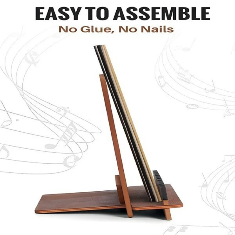 Now Playing Record Holder Wood Record Organizer Album Storage Shelves Holds Up To 5  Long Playing Record For Home Decoration - 2