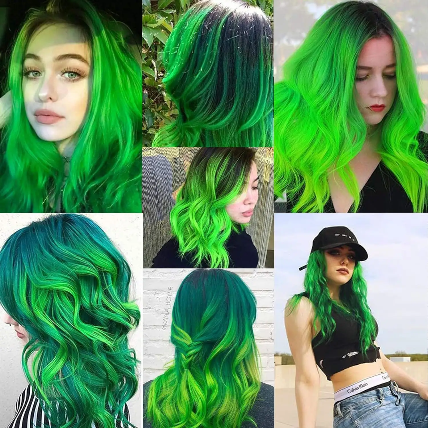 Synthetische 10-teilige Haarverlängerungen, rot und blau, Clip-in-SOlldag, farbige Party-Highlights, gerades Haarteil für Kinder, Mädchen, Frauen – Detail 14