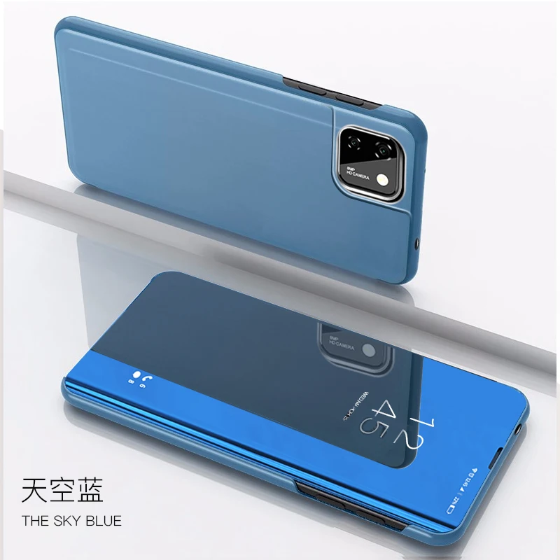 Smart Mirror View PU Leather Flip Cover For OPPO RENO 6 Pro Plus Realme 7Pro X7 A53 A20  F19 Pro FIND X3 A15 Realme K3 X Cover