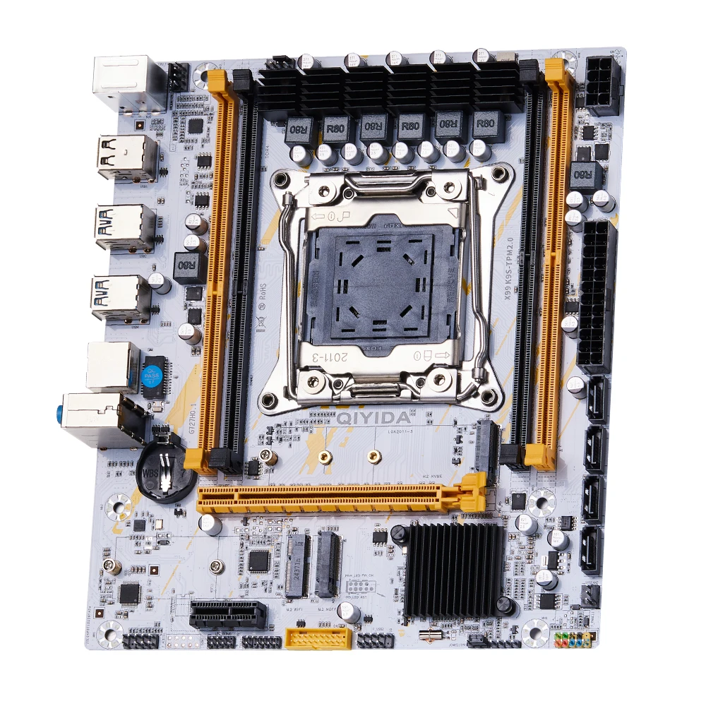 QIYIDA X99 Motherboard LGA 2011-3 Set Kit with Xeon E5 2680 V4 CPU, 32GB (2x16GB) DDR4 REG ECC RAM, M.2 Support 4