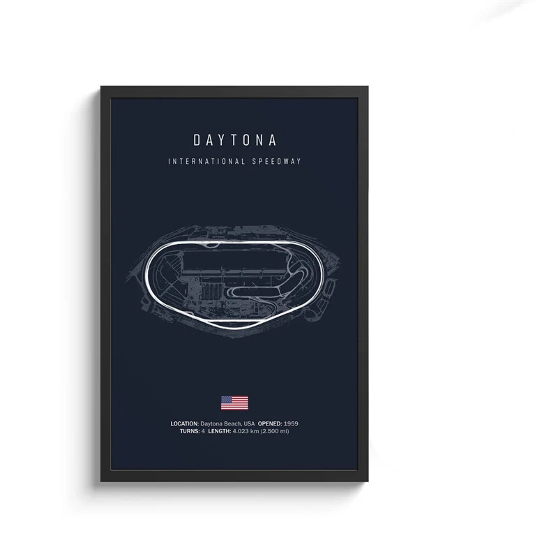 Cuadro sobre lienzo con circuito internacional de Fórmula 1, arte de pared de F1, póster nórdico, imagen de carrera de deportes de motor estética para decoración del hogar