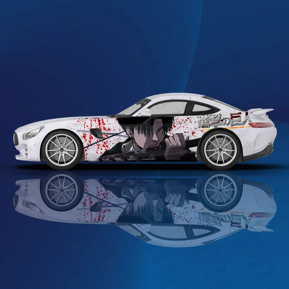 

Автомобильные наклейки «атака на Титанов», автомобильные наклейки, боковой графический узор, цветные модификационные боковые наклейки, аниме автомобильные наклейки, наклейки