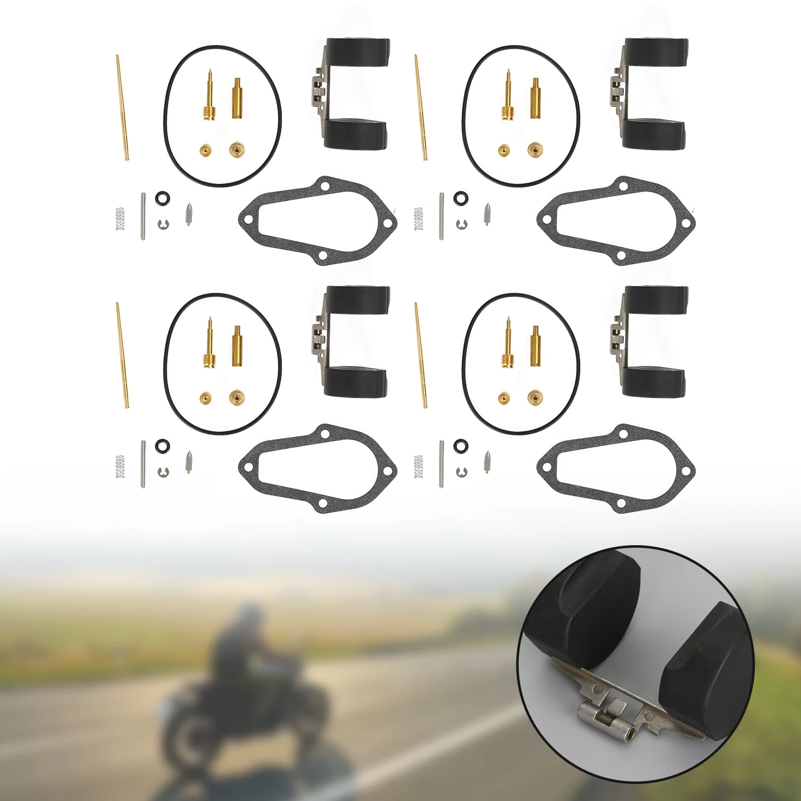 Areyourshop4X Carburatore Carb Kit Di Riparazione Adatto Per Honda Xl250 Motosport 250 1972-1975 Parti Del Motore