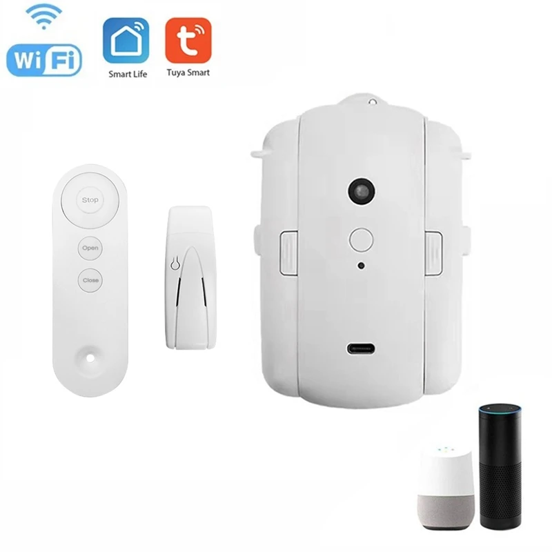 

Tuya Smart WIFI Automatic Curtain Opener+Remote Track Curtains Switch Robot Remote Control For Alexa Google Home