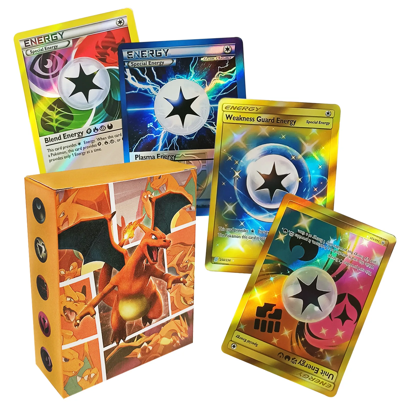 

Pokemon New 60pcs 60ENERGY English Laser Flash Card Boys Game Anime Copperplate Paper Collection Card Board Game Card Gift