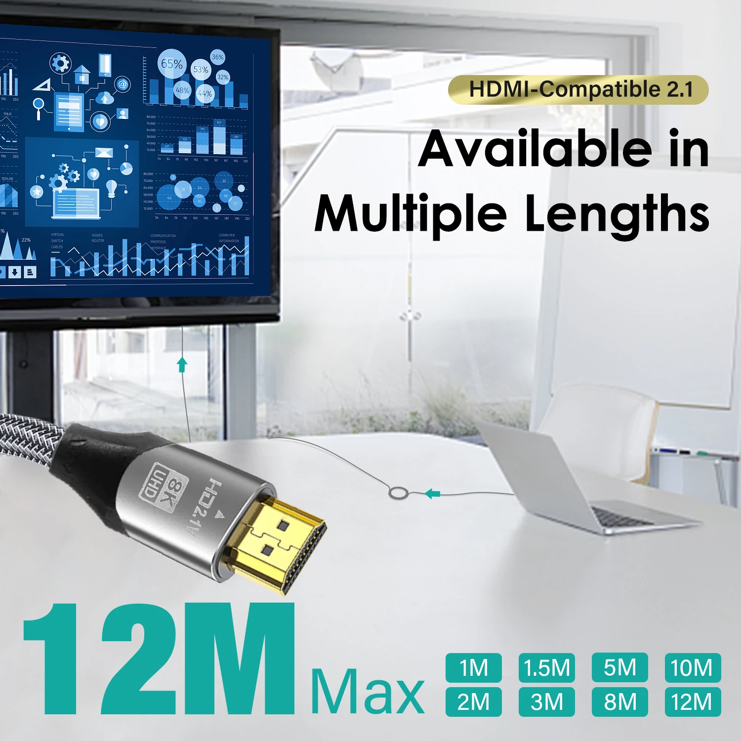 Premium Ultra High-Speed 8K HDMI Cable – Enhanced Video Performance, Multiple Lengths Available