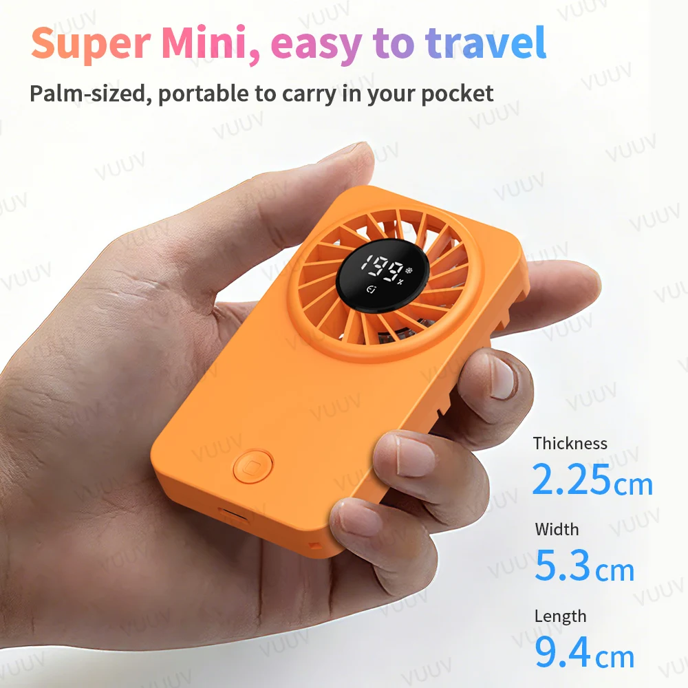 Compact Rechargeable Pocket Fan with Lanyard - Powerful Airflow