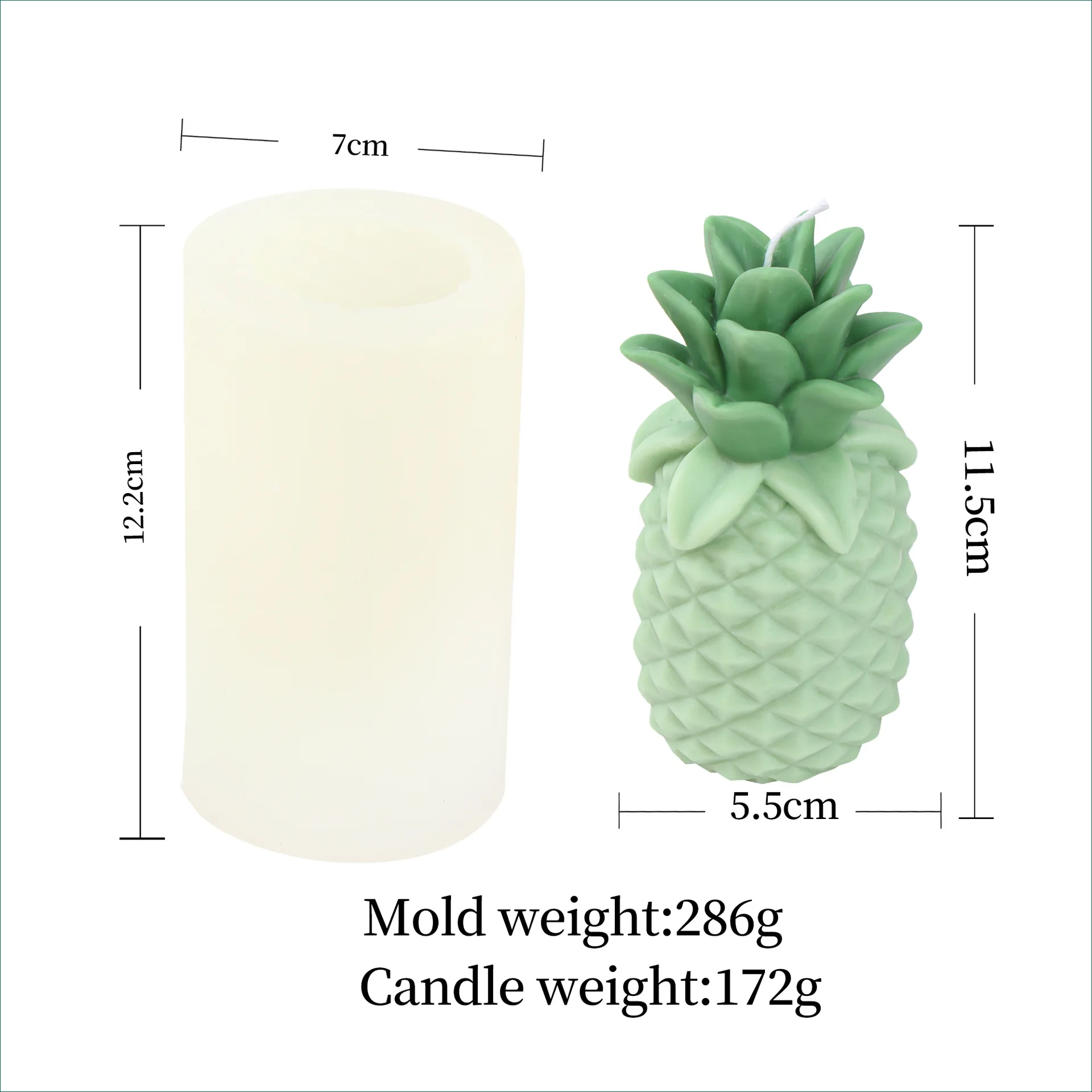 3D Pineapple Candle Silicone Mold for Handmade Chocolate Decoration Gypsum Aromatherapy Soap Resin Candle Silicone Mould