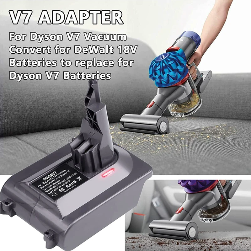 Adaptateur de batterie V8 pour batterie au lithium Dewalt 20V converti pour  remplacer la batterie Dyson V8, fonctionne avec l'aspirateur Dyson V8  Series Animal Absolute