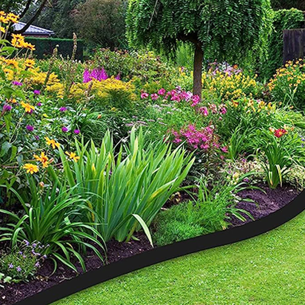 【Breeins】Landscape Edging Length No Digging Garden Edging Kit Include 15/30 Spikes, Premium Yard Edging Fence with One Spike p