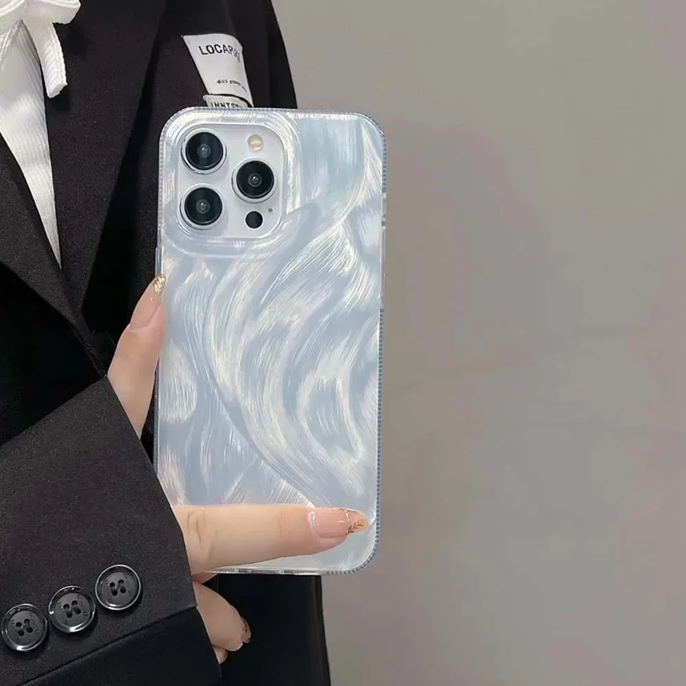 Custodia Per Telefono Laser Glitterata Per Iphone 11 12 13 14 15 Pro Max Creative Silver Dreamy Shell Custodie Posteriori Imd Morbide Antiurto Alla Mo