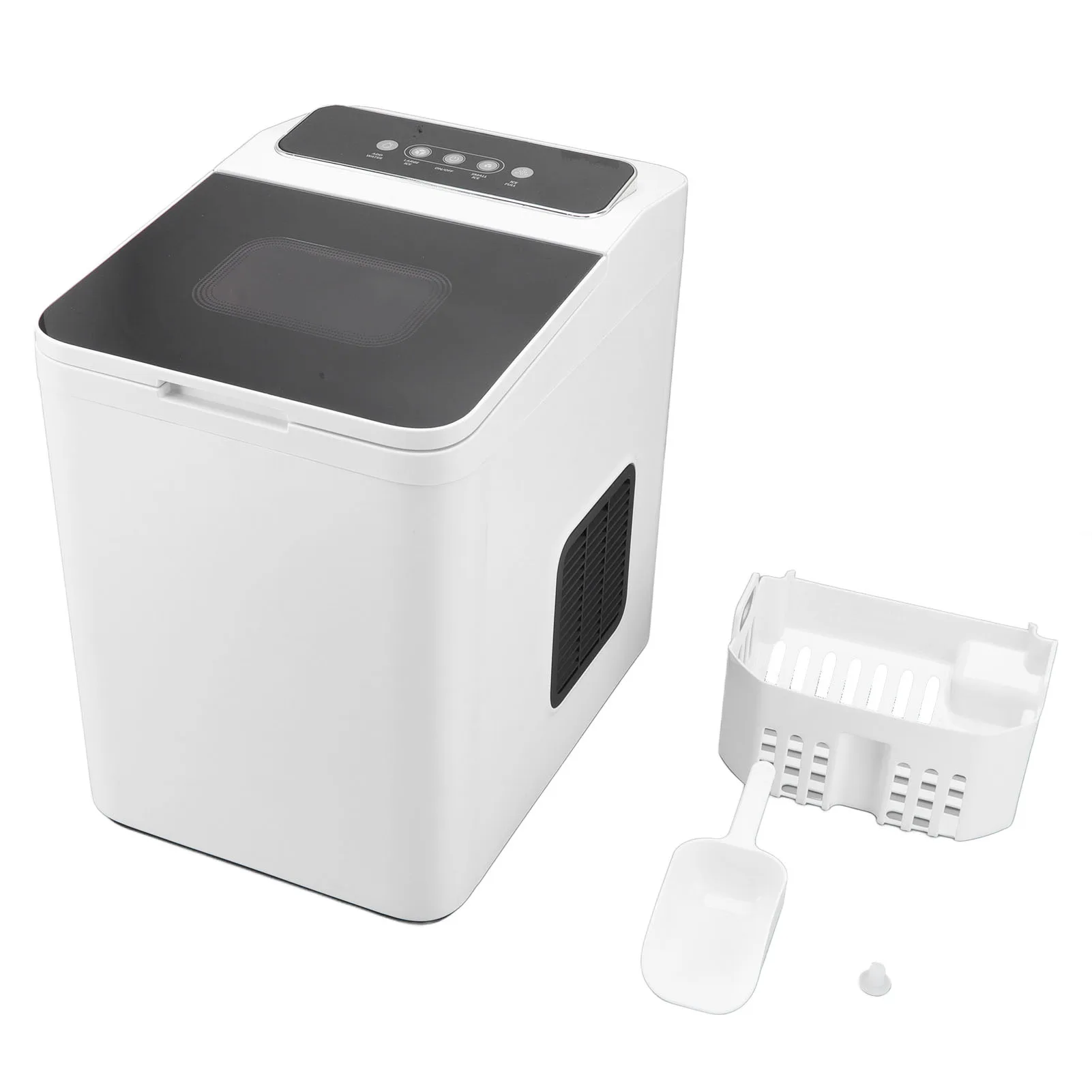 

Countertop Ice Maker Low Noise White 112W Energy Saving Ice Maker Machine with Ice Scoop for Office