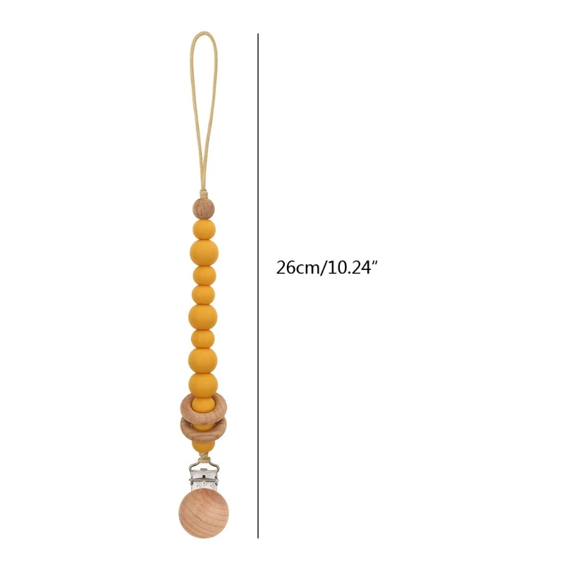 Baby Pacifier Chain Clip Nursing Teether Soother Holder Silicone Beads Chain Wooden Clip DIY Dummy Nipple Holder Leash pacifier clip,pacifier chain