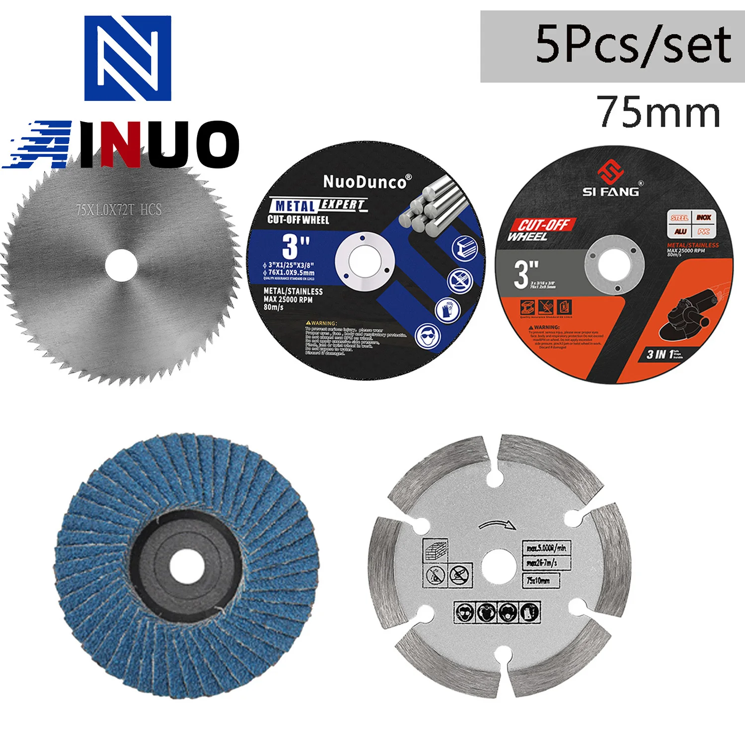 Cutting Disc 5pcs/Set 75mm Grinding Wheel 3" Cut Off Wheel for Mini Angle Grinder cutting disc