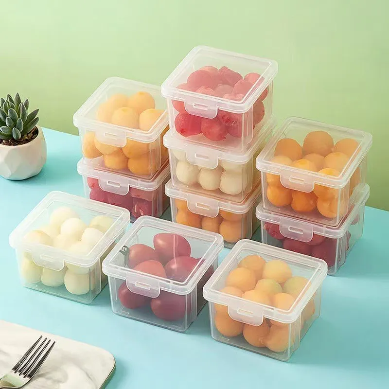 

Transparent Keep Fresh New Clear Kitchen Storage Box Cans Storage Tank 350/700/850ML Food Canister Container Plastic Sealed