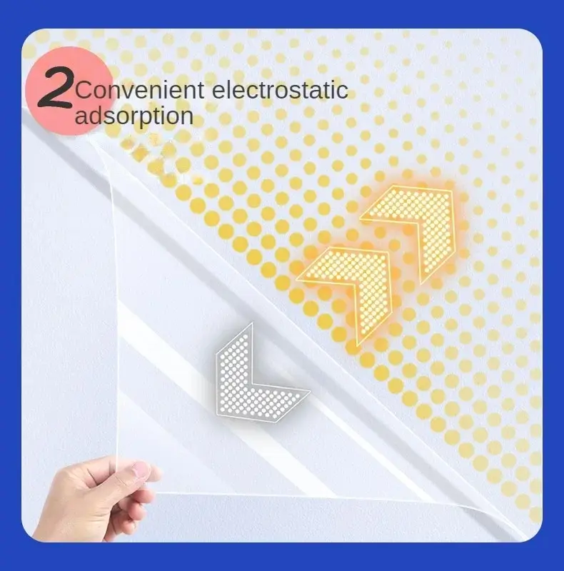 Description Picture 5 of item1.2Mx10M Kitchen Wall Wallpaper Transparent Electrostatic Protective Film Oil Proof Wall Sticker Waterproof Paper Home Decor
