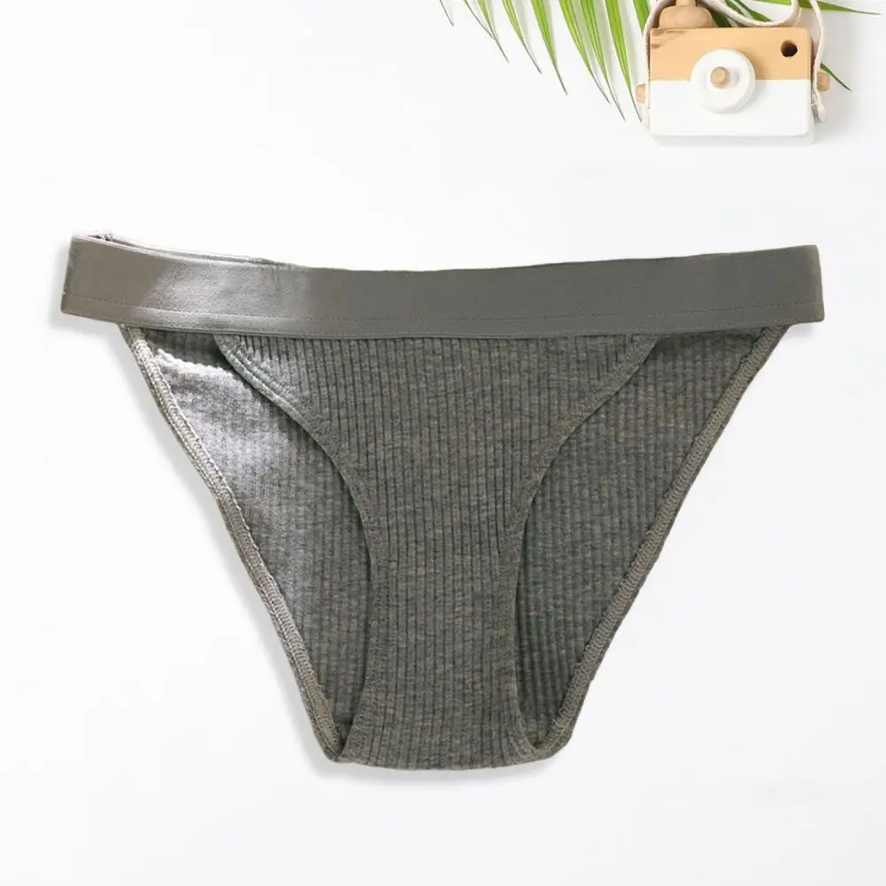 

Popular Soft Underpants Quick Drying Cotton Briefs Elastic Waistband Women Pure Color Slim Fit Panties Protective