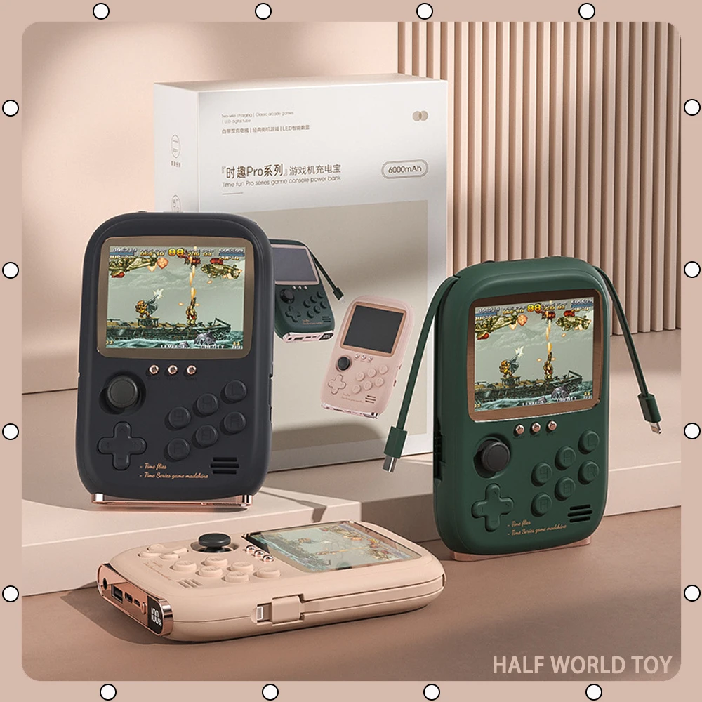 

3.2 Inch Ultra Clear Color Display 6000Mah Retro Handheld Game Console Power Bank Childhood Arcade Games Portable Game Players