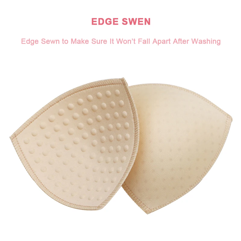 3 Pairs Triangle Shaped Bra Insert Pads for Women Sewn Pads Massage Dot Breathable Sports Bra Dresses bra insert pads